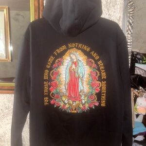DGK Black Hoodie with Virgin Mary Graphic